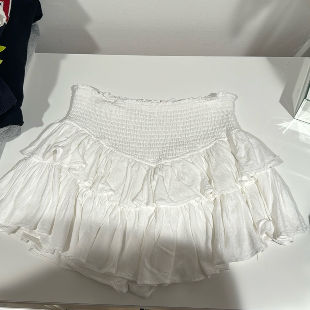 White Flowy Mini Skort Rock n Rags